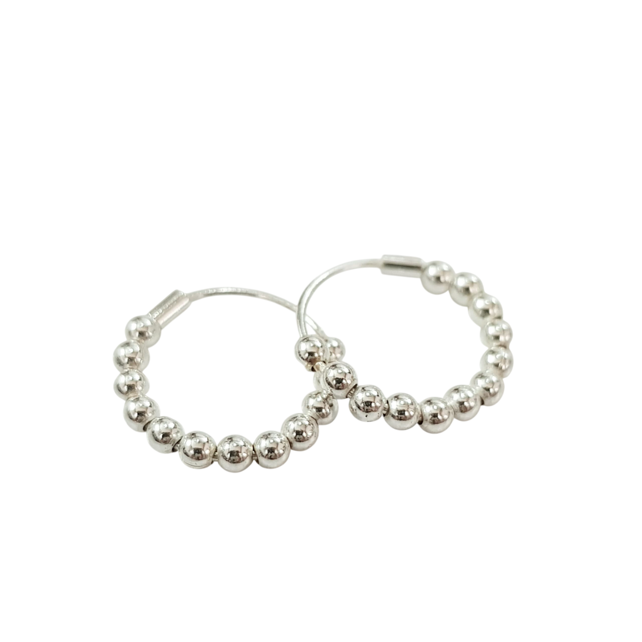 گوشواره نقره عیار ۹۲۵ مدل حلقه ای با گوی های متحرک برند iam کد ۲۱۰۹۵