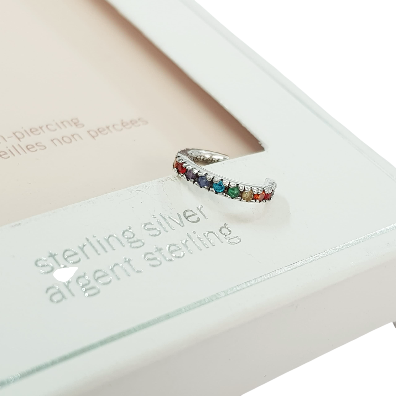 گوشواره ایرکاف نگین مولتی کالر جنس نقره عیار ۹۲۵ برند iam کد ۲۵۰۹۲