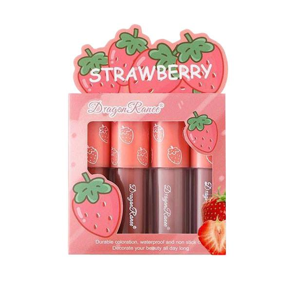 پک رژ لب مایع 4 تایی دراگون رانی مدل توت فرنگی DRAGON RANEE